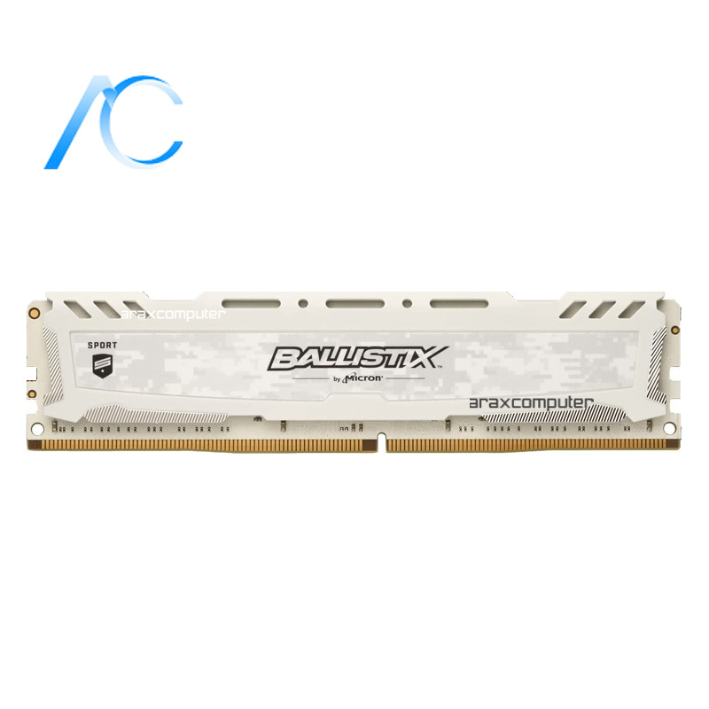 ballistix sport by micron white 8gb رم کامپیوتر دسته دوم کروشیال CRUCIAL BALLISTIX SPORT BY MICRON DDR4 8GB 3000MHz CL15