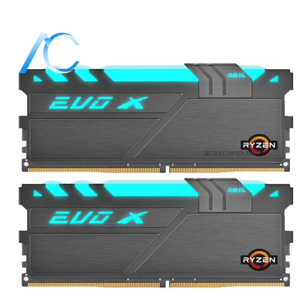 رم کامپیوتر دسته دوم GEIL EVO X RGB DDR4 2400MHZ 16GB(2*8GB) CL17