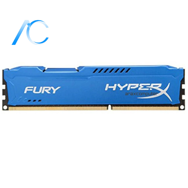 ram kingston hyperx fury 8gb ddr3 1600mhz BLUE رم کامپیوتر دسته دوم کینگستون RAM KINGSTON HYPERX FURY DDR3 1600MHZ 8GB CL10-BLUE