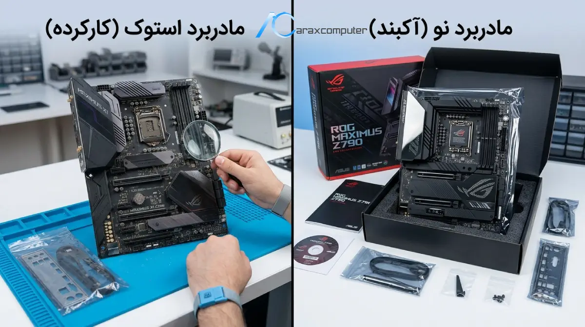 تفاوت مادربرد استوک و آکبند
