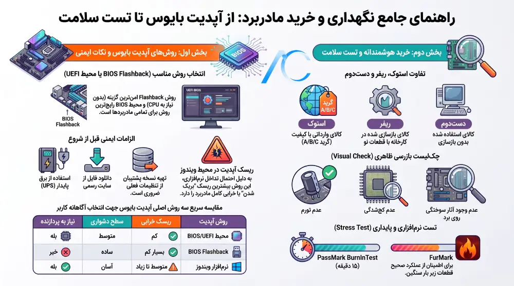 تفاوت مادربرد استوک و آکبند در چیست؟