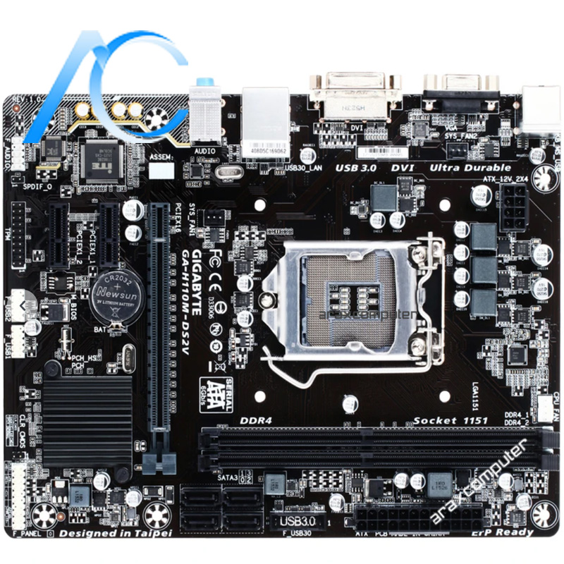 GIGABYTE GA-H110M-DS2V مادربرد دسته دوم گیگابایت مدل MAINBOARD USED GIGABYTE GA-H110M-DS2V