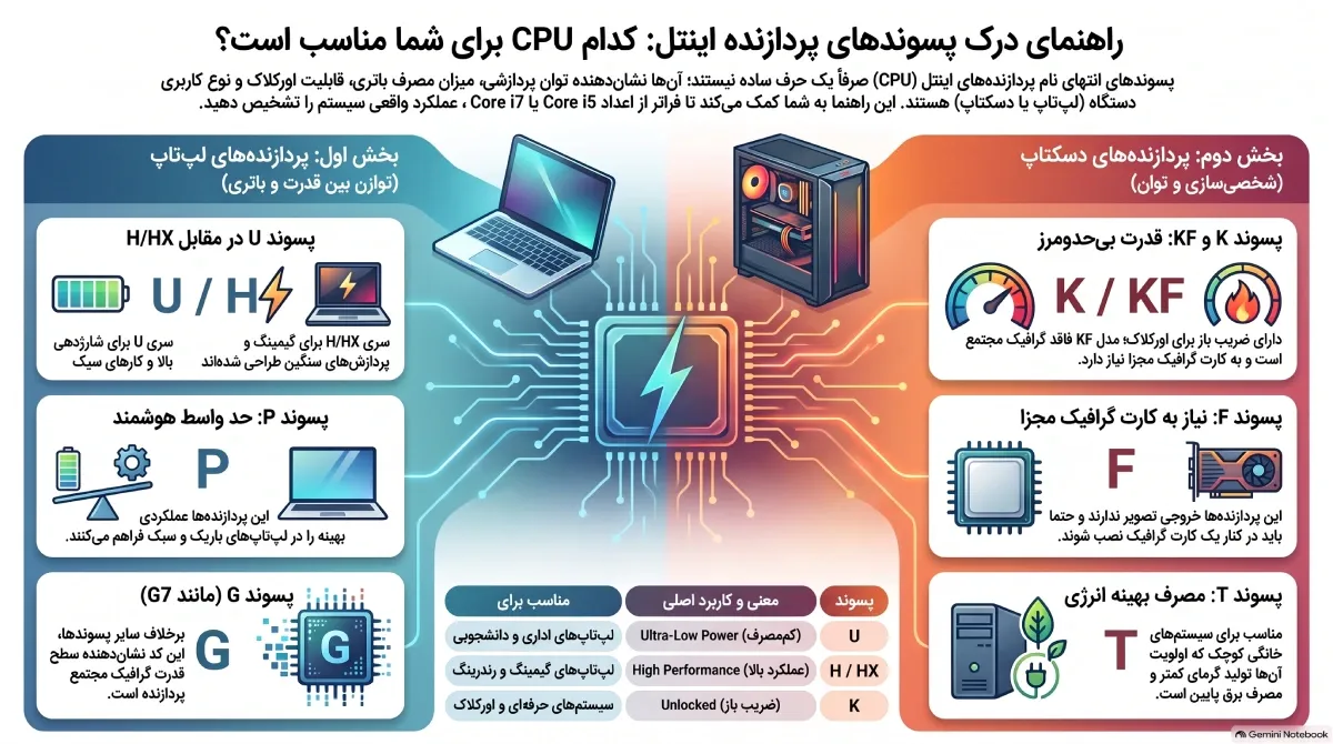 راهنمای انتخاب پسوند پردازنده مرکزی