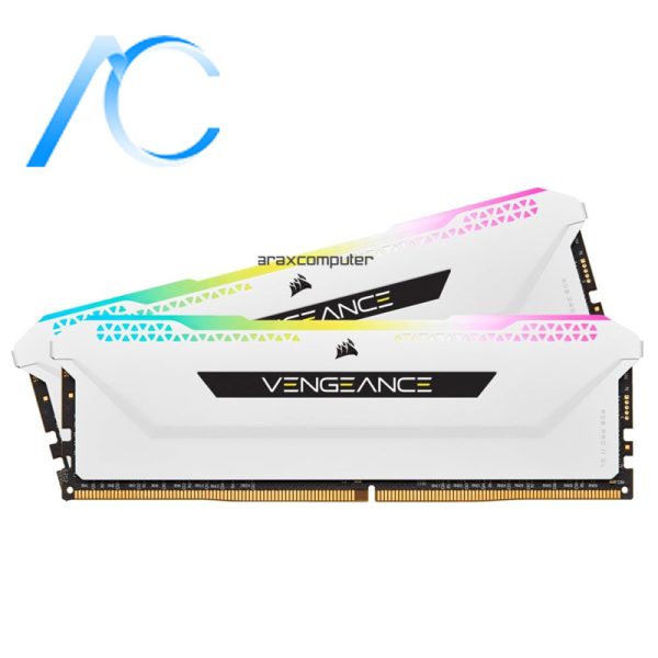 رم کامپیوتر دسته دوم کورسیر Vengeance RGB PRO 16GB(2*8) 3200MHz CL16 WHITE